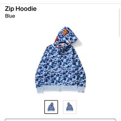 Baby Blue Bape Shark Zip Up