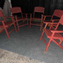 5 Wood Foldable Chairs