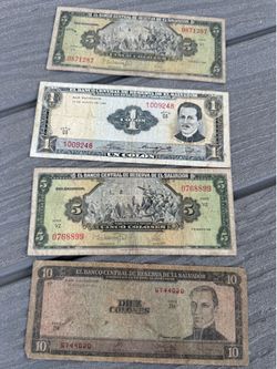 Billetes de El Salvador $10 cada uno