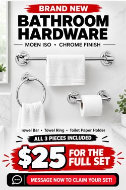 Moen ISO Chrome Bathroom Hardware Set