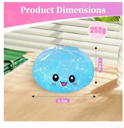 Glitter Dumpling Squishy Stress Balls with Mini Steamer Box