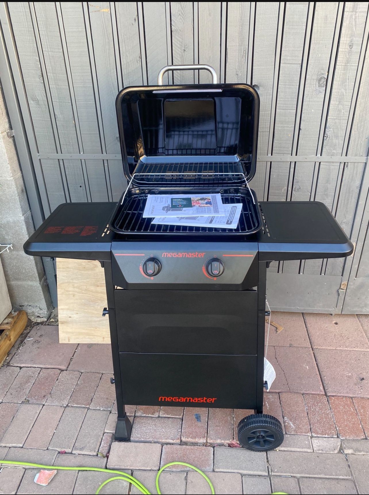 Megamaster 2-Burner Propane Gas Grill in Black