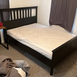 Black Queen Size  Bed Frame with night stand