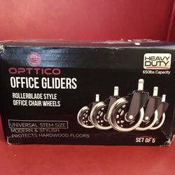 Opttico Office Gliders / Chair Wheel Replacements New In Box