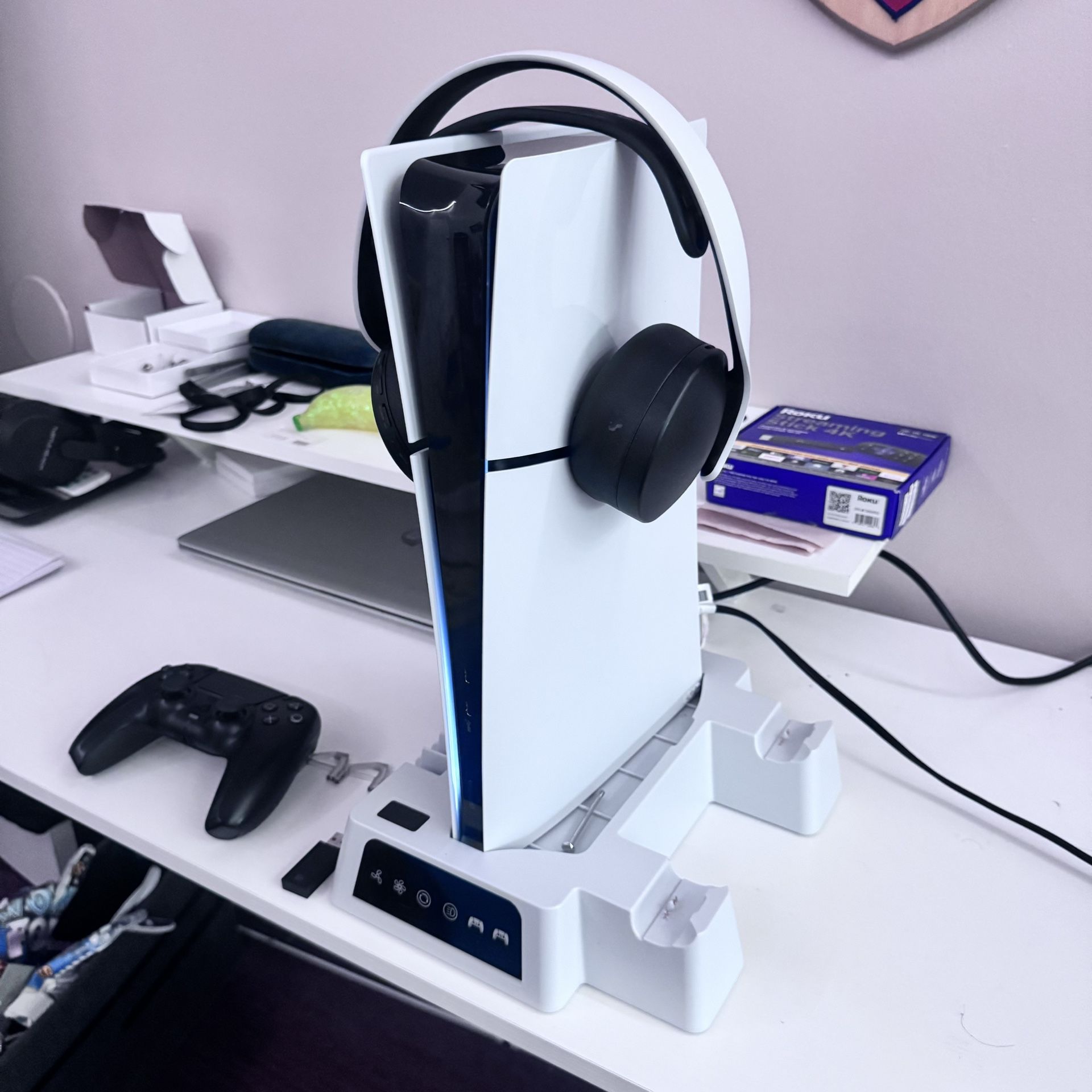 PS5 Slim Digital + Pulse 3D Headset + Stand + Black Controller โ Bundle Deal