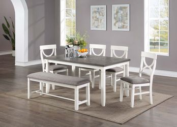 6pc White/Gray Dining Set 👍90 days FREE FINANCING ❗ 