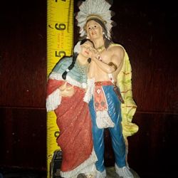 Vintage Native American Indian Resin Statue 