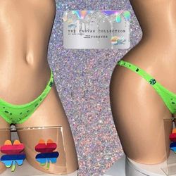 EXOTIC DANCE/ CLUB/ RAVE WEAR: THONG WITH RHINESTONES