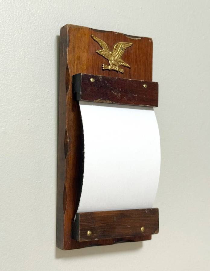 Vintage Americana Eagle Wall Hanging Note Pad Holder Decor