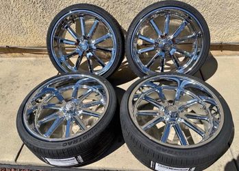 💥 22x9 | 22x11 US MAG U110 WHEELS CHROME 5x127 RIMS + 265/30R22 & 295/30R22 TIRES C10 OBS IMPALA