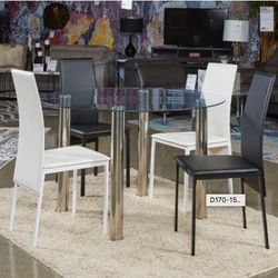 Ashley Brand New 🌟 Sariden 5 Piece Dining Set 🌟 Colors Options Black/ White 🌟 Fastest delivery 🚚 