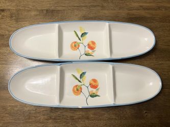 2 Beautiful World Market Plates 