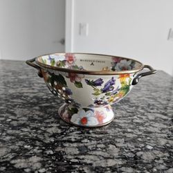 Mckenzie Childs New 7" Enamel Floral Collander 