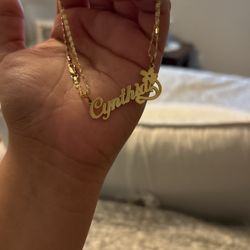 Name Necklace Cynthia Gold Plated
