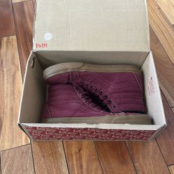 Burgundy Sk8 Hi Vans (M 9)