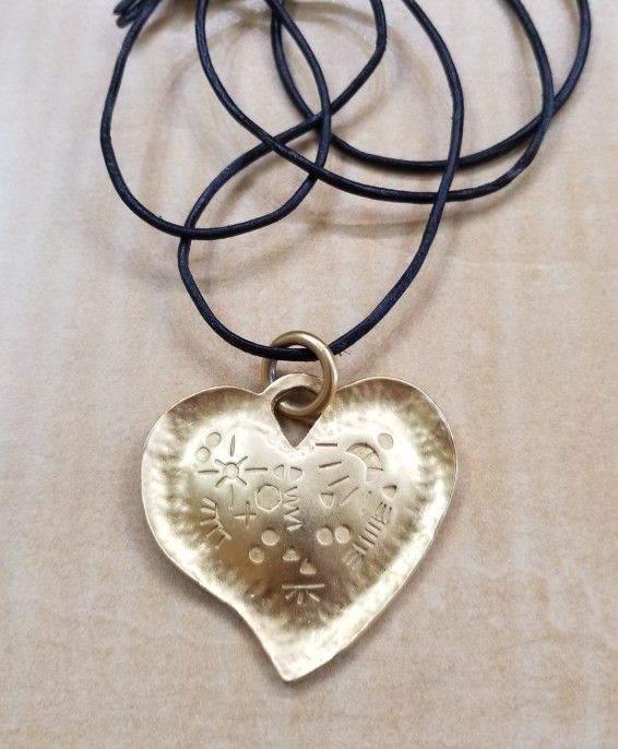 Large Gold Plated Pendant On Leather Cord