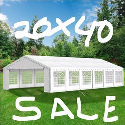 20' x 40' Heavy Duty Party Tent & Carport with Removable Sidewalls and Double Doors, Large Canopy Tent, Sun Shade Shelter, for Parties, Wedding, Outdo