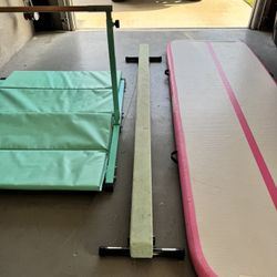 Gymnastics Equipment Set – Mat, Balance Beam & Bar (Great Condition)