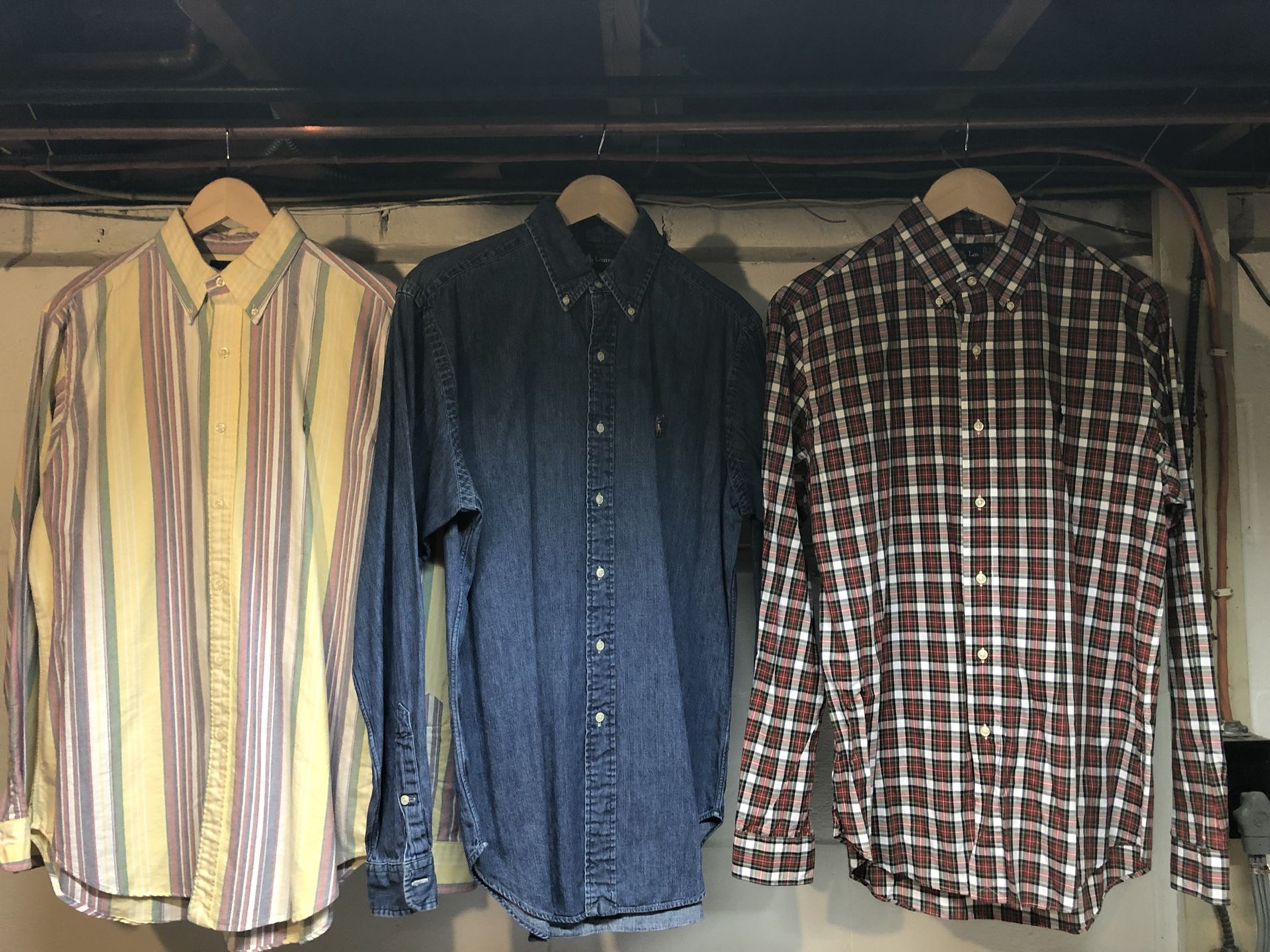Men’s Button Down Shirts Sz Medium Polo Ralph Lauren Swiss Army Victorinox