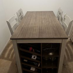 Counter Height Dining Table and 4 Barstools