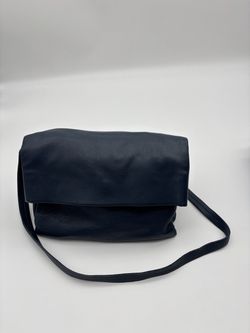 Other stories Blue Leather Fold-Over Crossbody Bag