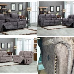 New. Comfy 2pc. Power With USB & Drop Down