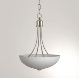 Brushed Nickel Pendant Light with Frosted Glass Bowl