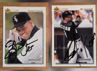 FRANK THOMAS & BO JACKSON SIGNED CARDS!