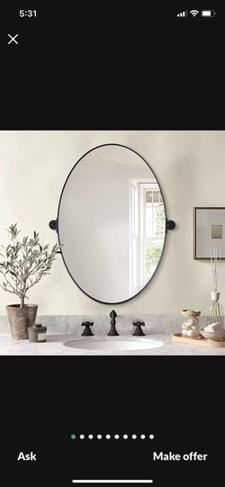 Black Oval Bathroom Mirror