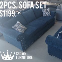 Navy Blue Sofa & Loveseat 