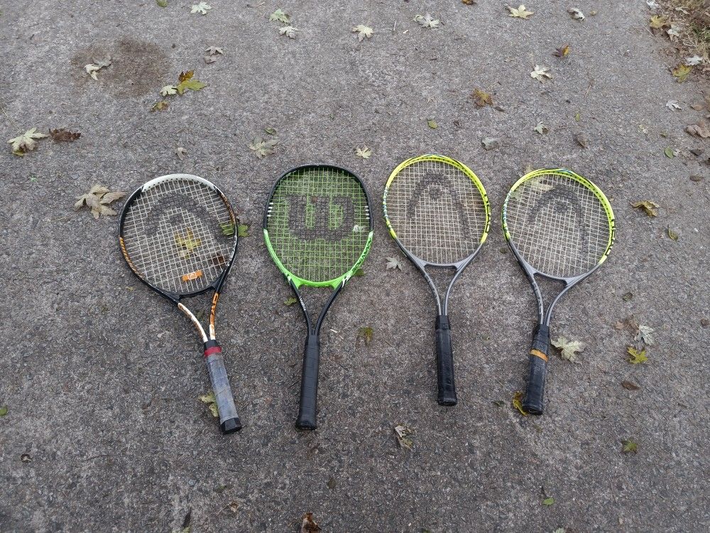 4 Used Tennis Rackets