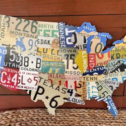 Designart  License Plate Map USA  Indoor /outdoor wall decor $45