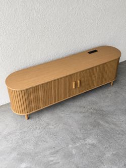 Oak TV Stand ā Fluted Media Console ā Mid Century Modern ā Brand New!