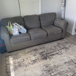 Used Grey Couch Pulls Out To Bed