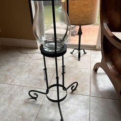 PARTYLITE Meridian Candle Holder Adjustable Stand Base & Glass