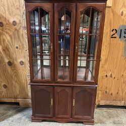 2 Piece hutch With Glass Shelves 