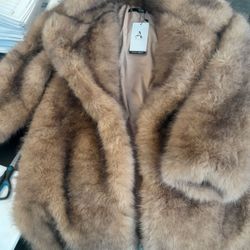 Long Fur Coat Brown