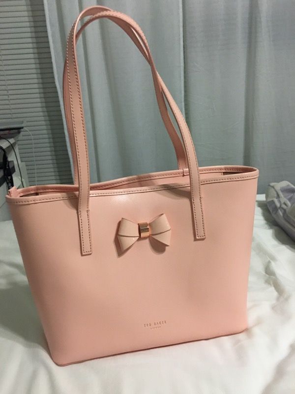 Ted Baker London Ritaa leather shopper bag - pink with rose gold hardware