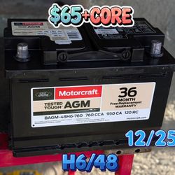 AGM Car Battery Group Size 48/H6