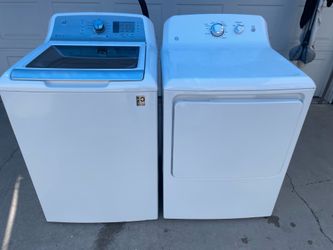 White ge washer and gas dryer