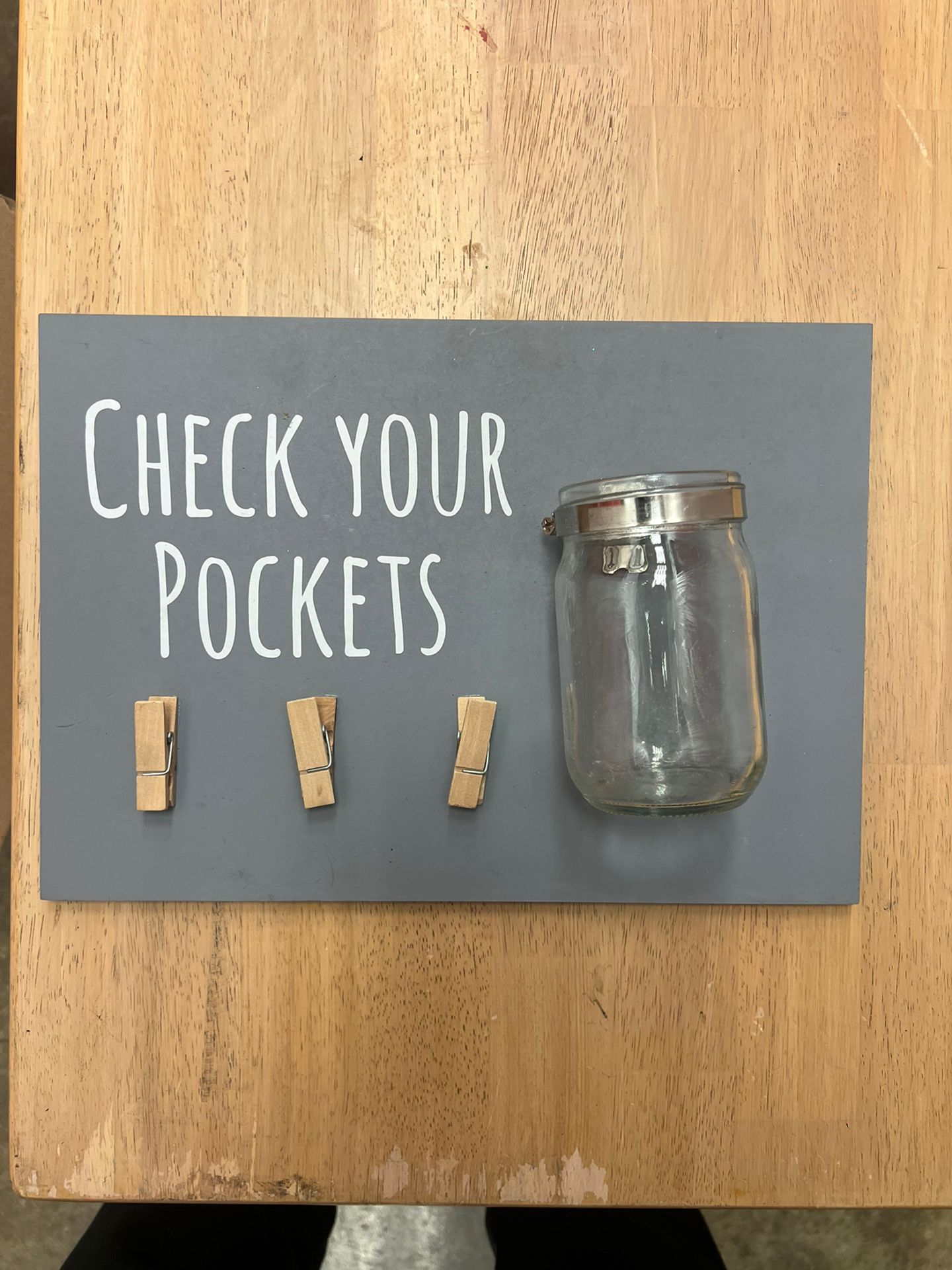 Always Home International, “Check Your Pockets” laundry decor, 13 1/2” x 9 1/2”