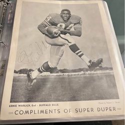 Buffalo Bills Ernie Warlick Signed 8x10 