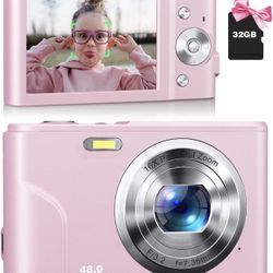 Digital Camera, Zostuic 48MP Autofocus Kids Camera with 32GB Card 1080P Video Camera with 16X Zoom, Compact Portable Small Cameras Christmas Birthday 