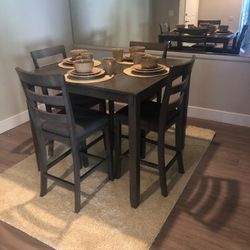 Bridson Counter Height Dining Table and 4 Bar Stools Set