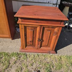 Wooden Cabinet Nightstand End Table