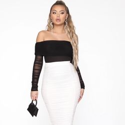 Fashion Nova Desired Mesh Bodysuit Size Large