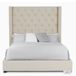 Tan Queen Frame And Mattress 