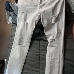 Wax Jeans White Ripped Pants 
