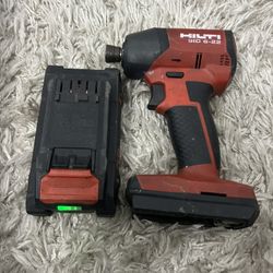 Used Hilti Impact Sid 6-22  With Battery, Charger ,and New  Kobalt 65 Pc Kit 