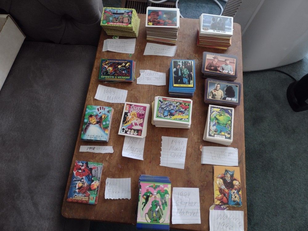 Vintage Non Sports Cards From 1990's Marvel, Star Trek, Ninja Turtles, Batman See Specifics Below